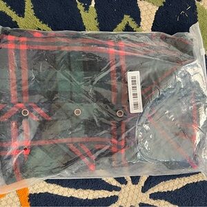 Men's Plaid Shirt - Red and Green